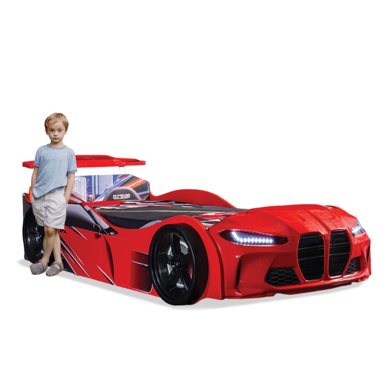 Luxury Premium Gtx Kids Racing RED Car Beds with Lights and Sounds